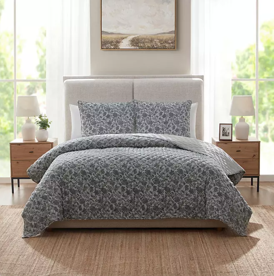 details by Becki Owens Juan Gauze Floral 3-Piece Quilt Set King - Bellso